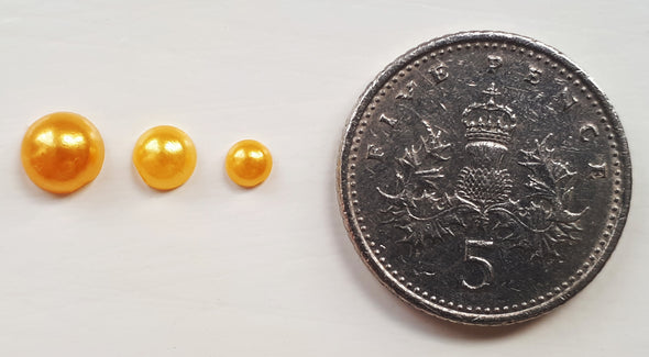 Gold Flat Back Pearls