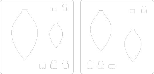 Long Drop Bauble Stencils - Set of 2