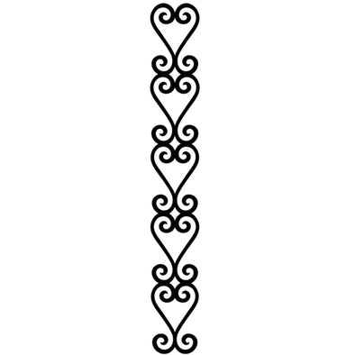 An SVG/Cutting file of ornate hearts stacked on top of each other to create a column