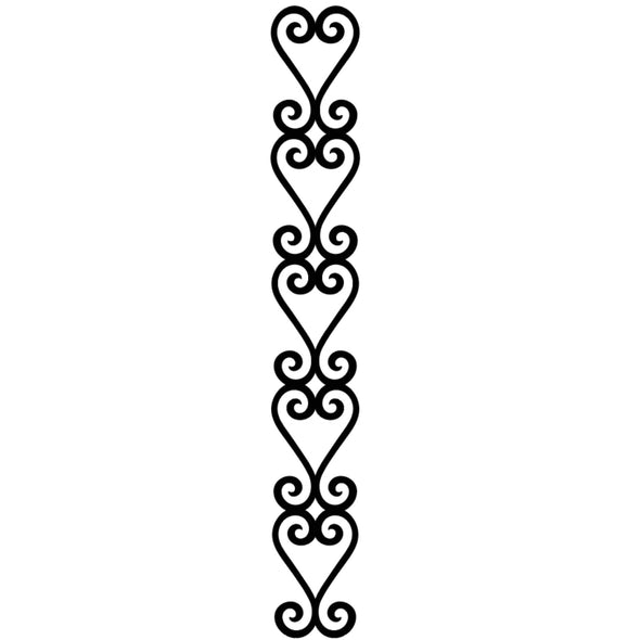 An SVG/Cutting file of ornate hearts stacked on top of each other to create a column